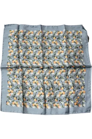 Dolce & Gabbana Akcesoria, Mężczyzna, Wielobarwność, ONE SIZE, Luksusowy Jedwabny Chustka Szal z Logo