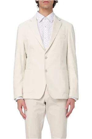 HUGO BOSS Kurtki, Mężczyzna, Biały, 3XL, Bawełna, Bawełniana marynarka typu stretch jersey