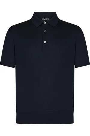 Tom Ford Koszulki, Mężczyzna, Niebieski, XL, Bawełna, Niebieska Koszulka Polo