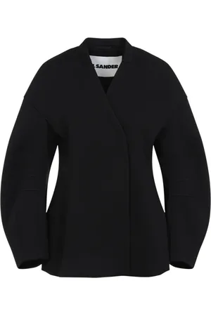 Jil Sander Swetry, Kobieta, Czarny, S, Wełna, Czarna kurtka z mieszanki wełny