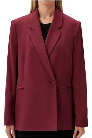 HUGO BOSS Kurtki, Kobieta, Czerwony, S, Oversize`owa marynarka z kołnierzem z klapami