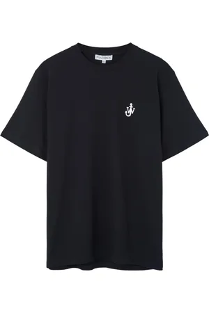 J.W.Anderson Koszulki, Mężczyzna, Czarny, S, Bawełna, Koszulka z logo kotwicy Anchor