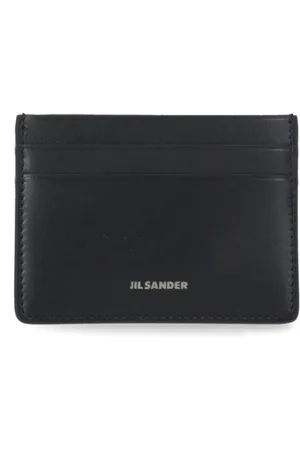 Jil Sander Akcesoria, Mężczyzna, Czarny, ONE SIZE, Skóra, Czarny skórzany portfel na karty