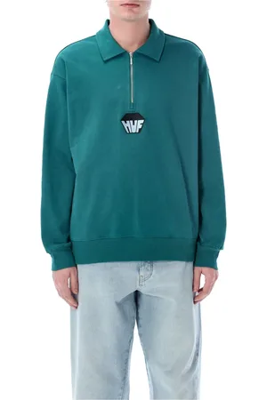 Huf Koszulki, Mężczyzna, Zielony, XL, Sweter z ćwierć-zipem