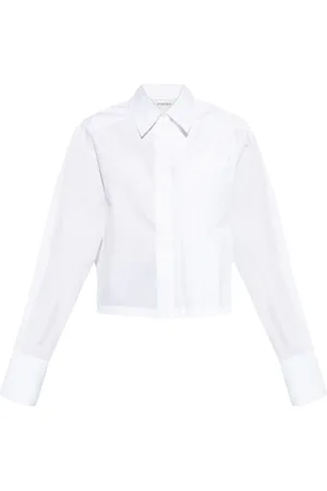 Sportmax Bluzki, Kobieta, Biały, S, Biała Koszula z Plisowanymi Szczegółami
