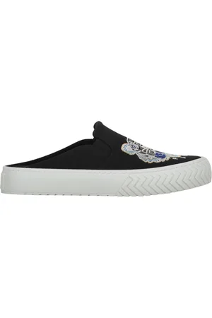Kenzo Buty, Kobieta, Czarny, 36 EU, Bawełna, Materiałowe klapki z haftowanym logo