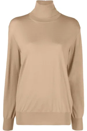 Jil Sander Swetry, Kobieta, Beżowy, S, Wełna, Elegancki Beżowy Sweter Wełniany