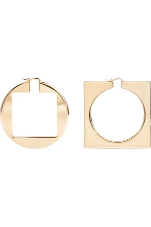 Jacquemus Akcesoria, Kobieta, Żółty, ONE SIZE, Okrągłe Kolczyki Koła z Kwadratem