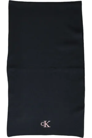 Calvin Klein Akcesoria, Kobieta, Czarny, ONE SIZE, Poliester, Szal z haftowanym monogramem