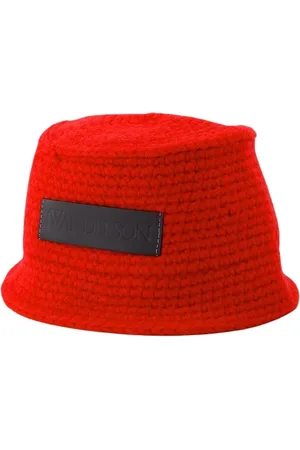 J.W.Anderson Akcesoria, Kobieta, Czerwony, ONE SIZE, Skóra, Kapelusz typu bucket ze skóry syntetycznej