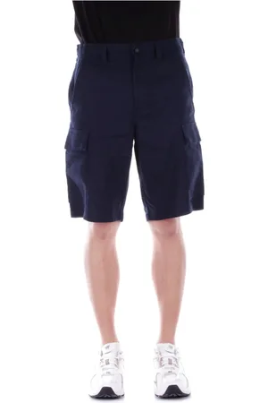 HUGO BOSS Szorty, Mężczyzna, Niebieski, M, Poliester, Lniane Szorty Bermuda