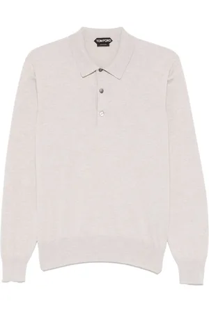 Tom Ford Koszulki, Mężczyzna, Szary, M, Bawełna, Bawełniana koszulka polo
