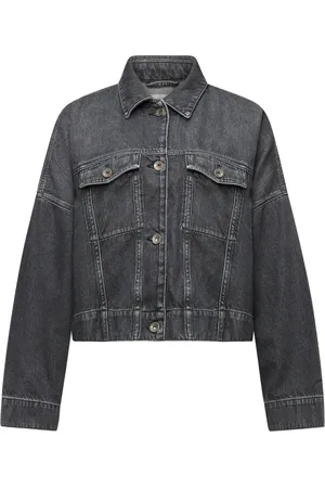 Drykorn Kurtki, Mężczyzna, Czarny, XS, Denim, Oversized Kurtka Denimowa Klasyczne Detale
