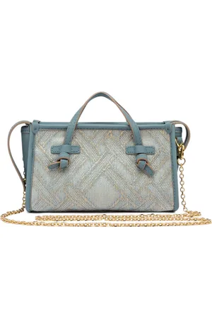 Gianni chiarini Torebki, Kobieta, Niebieski, ONE SIZE, Elegancka torba na ramię z tkaniny Jacquard