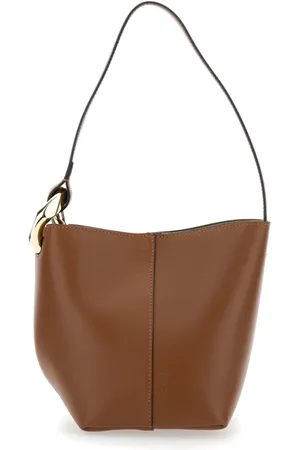 J.W.Anderson Torebki, Kobieta, brązowy, ONE SIZE, Skóra, Mała brązowa torebka na ramię Corner Bucket