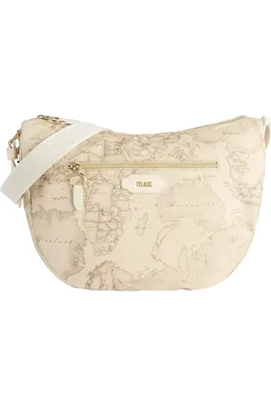 ALVIERO MARTINI 1A CLASSE Torebki, Kobieta, Beżowy, ONE SIZE, Elegancka torba na ramię z motywem geo map