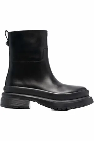 VALENTINO GARAVANI Buty, Mężczyzna, Czarny, 42 EU, Skóra, Skórzane botki Roman Stud