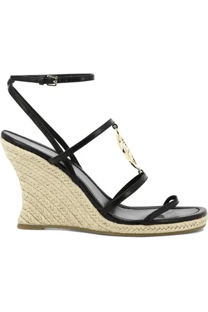 Tory Burch Buty, Kobieta, Czarny, 36 EU, Skóra, Sandały na Koturnie Capri Miller