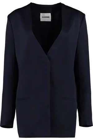 Jil Sander Kurtki, Kobieta, Niebieski, M, Marynarka Tailored z Przednimi Kieszeniami