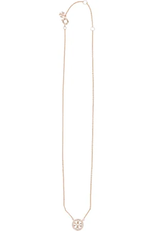 Tory Burch Akcesoria, Kobieta, brązowy, ONE SIZE, Kryształowy naszyjnik choker z zawieszką