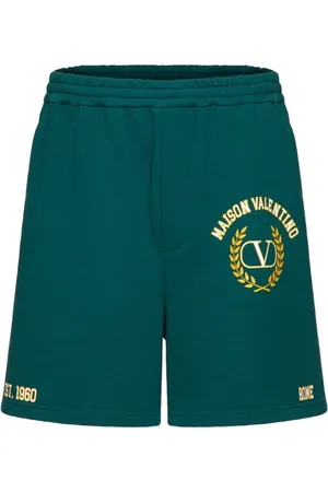 VALENTINO GARAVANI Szorty, Mężczyzna, Zielony, M, Bawełna, Bluza z kapturem i sznurkiem z nadrukowanym logo
