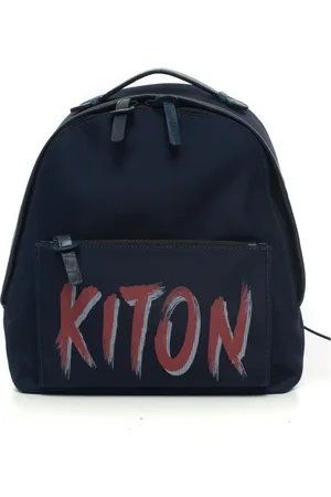Kiton Torebki, Mężczyzna, Niebieski, ONE SIZE, Skóra, Plecak ze skóry i Cordury