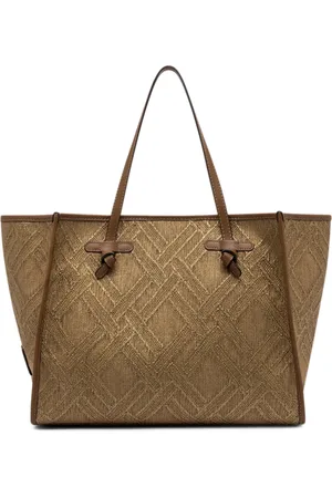 Gianni chiarini Torebki, Kobieta, brązowy, ONE SIZE, Torba na zakupy z płótna i skóry