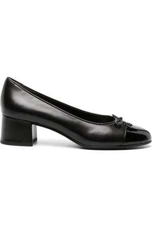 Tory Burch Buty, Kobieta, Czarny, 39 EU, Skóra, Czarne Czółenka z Kokardką i Zakrytymi Palcami