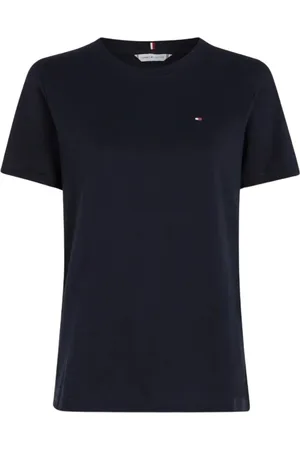Tommy Hilfiger Koszulki, Kobieta, Niebieski, S, Bawełna, Modern Regular C-Nk T-Shirt