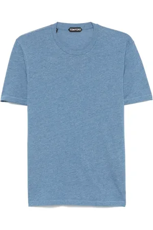 Tom Ford Koszulki, Mężczyzna, Niebieski, L, Bawełna, T-shirt z mieszanki bawełny