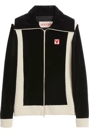 VALENTINO GARAVANI Swetry, Mężczyzna, Czarny, M, Len, Swobodna bluza z unikalnym wzorem