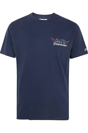 MC2 SAINT BARTH Koszulki, Mężczyzna, Niebieski, L, Klasyczny T-shirt St. Barth