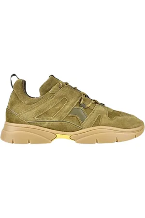 Isabel Marant Buty, Mężczyzna, Zielony, 41 EU, Skóra, Khaki Running Sneakers
