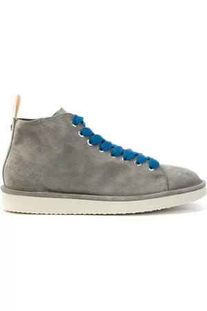 Panchic Buty, Mężczyzna, Szary, 41 EU, Zamsz, Zamszowe buty sznurowane Fog | Yellow