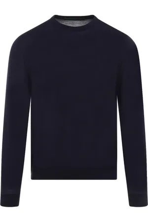 Kiton Swetry, Mężczyzna, Niebieski, 2XL, Wełna, Niebieski sweter z wełny z okrągłym dekoltem