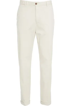 Briglia 1949 Spodnie, Mężczyzna, Beżowy, 2XL, Białe Spodnie Chino Elastyczny Pas
