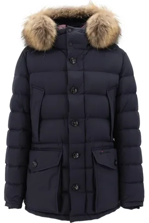 Kiton Kurtki, Mężczyzna, Niebieski, L, Skóra, Skórzana parka sznurowana