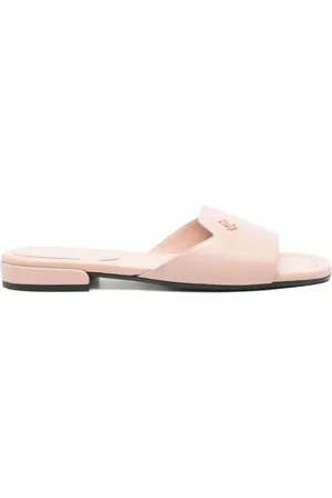Jimmy Choo Buty, Kobieta, Różowy, 41 EU, Skóra, Skórzane płaskie sandały Dina