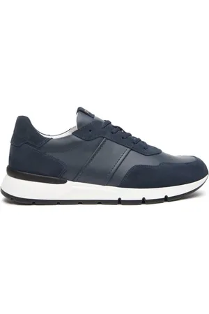 Nero Giardini Buty, Mężczyzna, Niebieski, 44 EU, Zamsz, Sneakersy z skóry i zamszu, styl urok