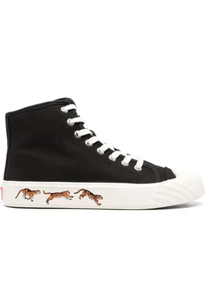 Kenzo Buty, Kobieta, Czarny, 39 EU, Bawełna, Wysokie Trampki Casualowe