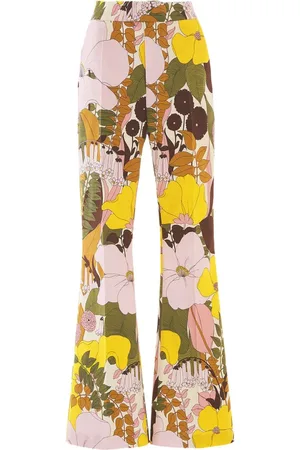 La DoubleJ Spodnie, Kobieta, Wielobarwność, M, Bawełna, Spodnie Bootcut Big Flower