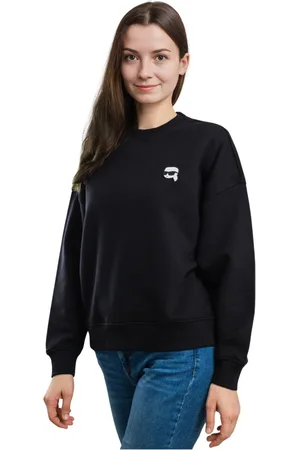 Karl Lagerfeld Bluzy, Kobieta, Czarny, XS, Bawełna, Damska bluza dresowa