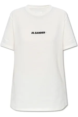 Jil Sander Koszulki, Kobieta, Biały, L, Bawełna, Koszulka T-Shirt z Logo