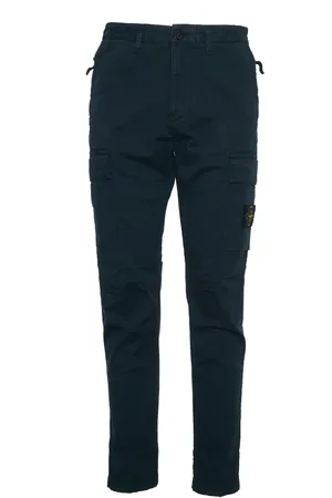 Stone Island Spodnie, Mężczyzna, Niebieski, W30, Bawełna, Spodnie Twill Stretch