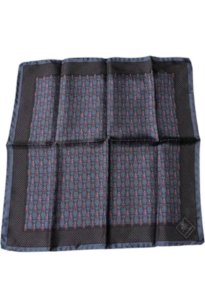 Dolce & Gabbana Akcesoria, Mężczyzna, Niebieski, ONE SIZE, Ciemnoniebieski Jedwabny Chustka Apaszka Beetle