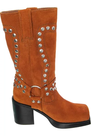 Jeffrey Campbell Buty, Kobieta, brązowy, 37 EU, Zamsz, Botki na słupku z brązowego zamszu z ćwiekami