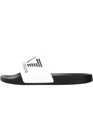 EA7 Buty, Mężczyzna, Biały, 42 EU, Białe sandały z paskiem z logo