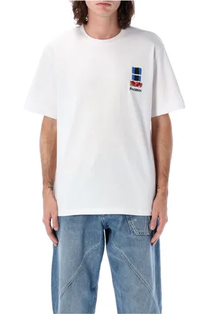 J.W.Anderson Koszulki, Mężczyzna, Biały, XL, Bawełna, T-shirt z haftem okna