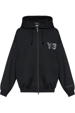 Y-3 Bluzy, Mężczyzna, Czarny, S, Bawełna, Bluza z zamkiem