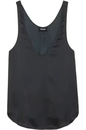 Zadig & Voltaire Koszulki, Kobieta, Czarny, S, Poliester, Tarys Satin Top
